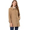 Allegra K Women's Peter Pan Collar Single Breasted Outwear Winter Buttoned Long Coat - 3 of 4
