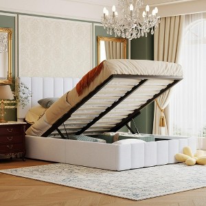 Merax Upholstered Platform Bed with Hydraulic Lift-Up Storage - 1 of 4