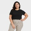 Women's Short Sleeve Ribbed 3pk Bundle T-Shirt - A New Day™ Black/White/Gray - 2 of 3