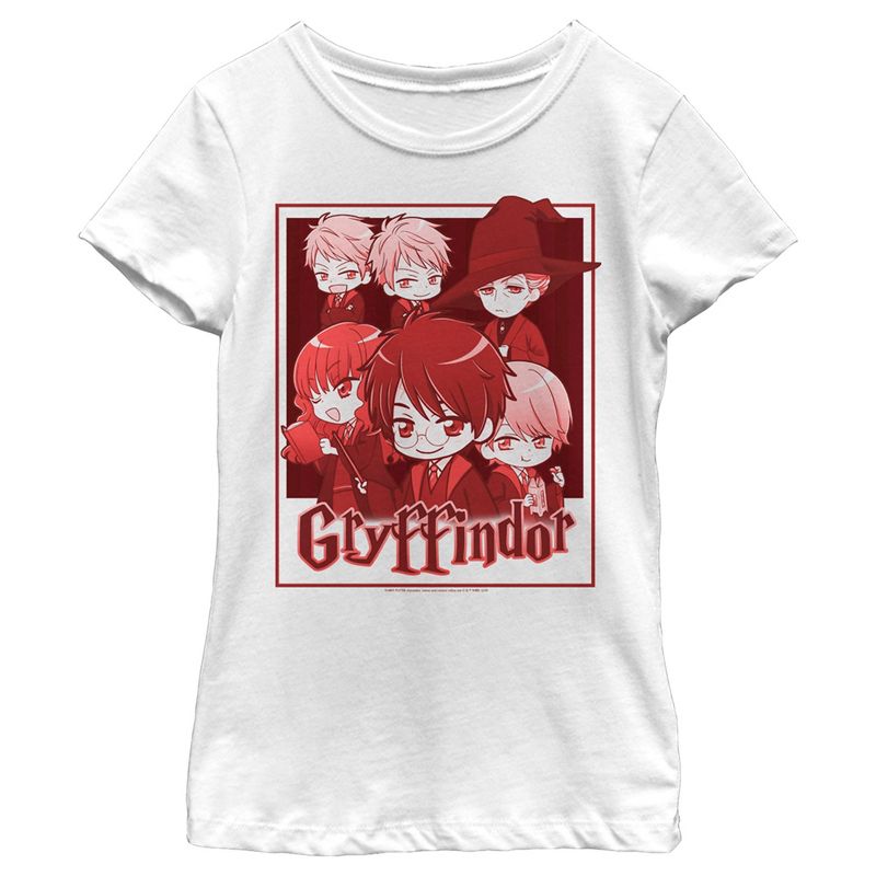 Girl's Harry Potter Gryffindor Cartoon Characters T-Shirt, 1 of 5