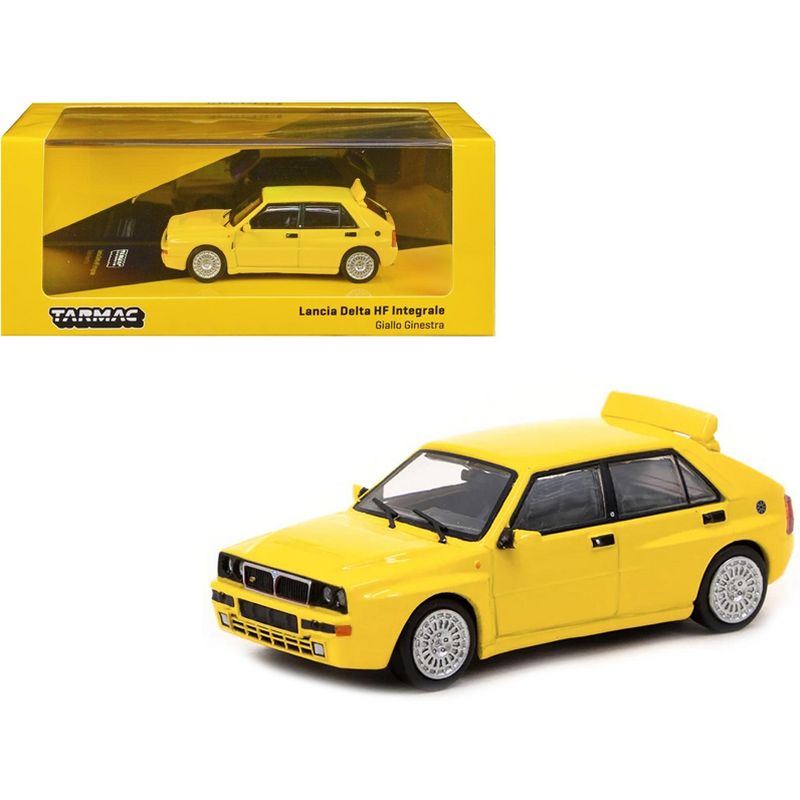 Lancia Delta HF Integrale Giallo Ginestra Yellow "Road64" Series 1/64 Diecast Model Car by Tarmac Works, 1 of 4