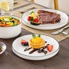 vancasso 16 Piece Set Of White Curved Vertical With Black Rim Ceramic Tableware Including 4 Plates/Dessert Plates/Soup Plates/Bowls Serving 4 People - 4 of 4