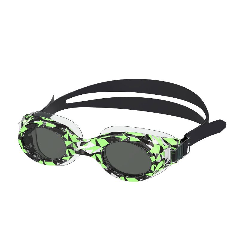 Speedo Junior Glide Print Swim Goggles - Lime/Black Geo, 1 of 5