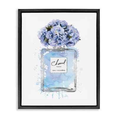 Stupell Industries Blue Flowers Perfume Bottle, 17" x 21"
