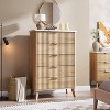Fluted Dresser for Bedroom with 5 Deep Drawers,47.2" Tall Chest of Drawers with Faux Marble Top - 2 of 4