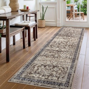 Soft Vintage Large Bedroom Area Rug, Boho Farmhouse Non-Slip Washable Indoor Rugs for Living Room Dining Room - 1 of 4