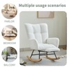 CAVINAS Modern Nursery Accent Chair, Upholstered Glider Chair with High Backrest, Rocker Accent Armchair with Solid Wood Legs for Nursery Bedroom - 3 of 4