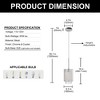 DORESshop 6 in. 1-Light (Set of 3) Brushed Nickel Crystal Modern Farmhouse Pendant Light Hanging Lamp Kitchen Island Dining Room - 4 of 4