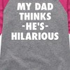Girls' - Instant Message - King Of Dad Jokes Hilarious Shirt Tail Raglan Graphic T-shirt - 2 of 4