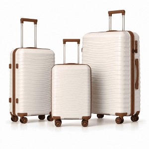 3-Piece ABS Hardshell Luggage Set, Lightweight Suitcases with 4
