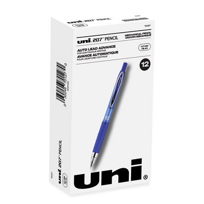 uniball 207 Mechanical Pencil, 0.7 mm, HB (#2), Black Lead, Blue Barrel, Dozen