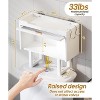 MaseiKar Over The Toilet Storage Cabinet, Bamboo Bathroom Organizer Rack with Lid and 2 Hooks, No Drilling Design £¬Black - 2 of 4