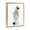 Stupell Industries Fashion Brand Emblem Coffee Cup Woman Black Floater Framed Canvas Wall Art - 3 of 4