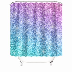 Shiny Gradient Color Shower Curtains for Bathroom Waterproof Fabric Bath Curtain Durable Soft Stylish Bathroom Decor 72x72 Inch - 1 of 1