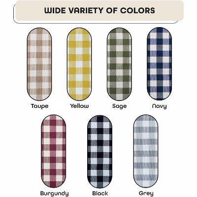 Gray Buffalo Plaid Cotton Polyester Tier Curtains with Macrame Border