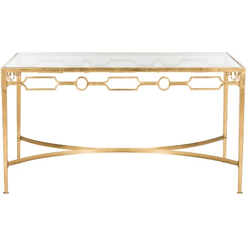 Lura Gold Leaf Retro Coffee Table - Gold/Clear - Safavieh - image 1 of 4