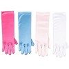 Blue Panda 4-Pair Shiny Silky Satin Flower Princess Girl Dress-Up Long Gloves for Any Occasion, 4 Colors, Ages 3 to 8 Years Old - 3 of 4