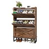 Shoe Cabinet With 3 Flip Drawers Farmhouse Shoe Storage Organizer For 24 Pairs For Entryway, Foyer, Hallway - 2 of 4