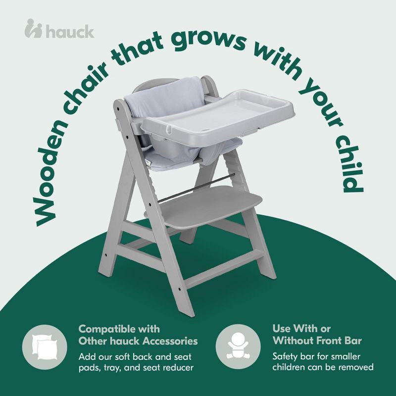 hauck Alpha+ Grow Along Wooden High Chair Seat, 4 of 11