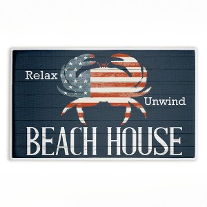 Stupell Industries Poppy Place on Geometric Printed Plush Bathroom Floor Mat, design by Kim Allen - 1 of 4