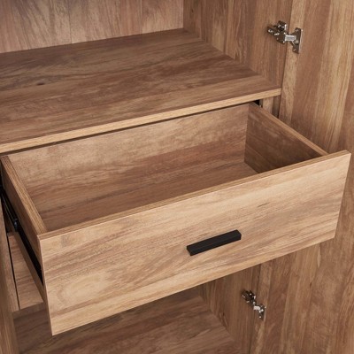 Golden Brown Contemporary Modular Wardrobe Closet Set
