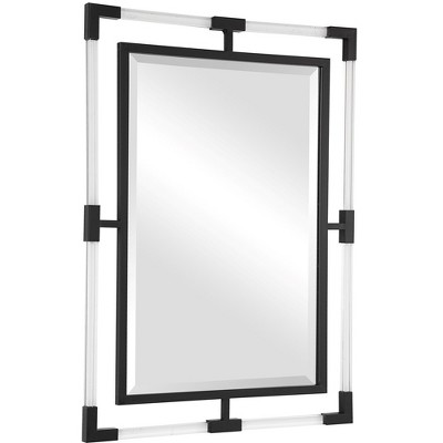 Balkan 37" Black and Clear Acrylic Rectangular Mirror