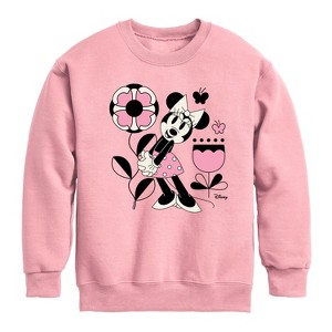 Boys' - Disney - Minnie Mouse with Flowers & Butterflies Graphic Long Sleeve Fleece Sweatshirt - 1 of 4
