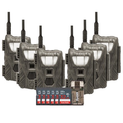 Stealth Cam Flashback 40MP White Flash Cellular Trail Camera with 32GB Memory Cards and Card Reader 6 Pack