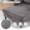 Sapphtopaz Modern Chenille Couches for Living Room with Backrest and Armrests Recliner Couch with Wooden Legs Soft Sleeper Sofa for Bedroom - 4 of 4
