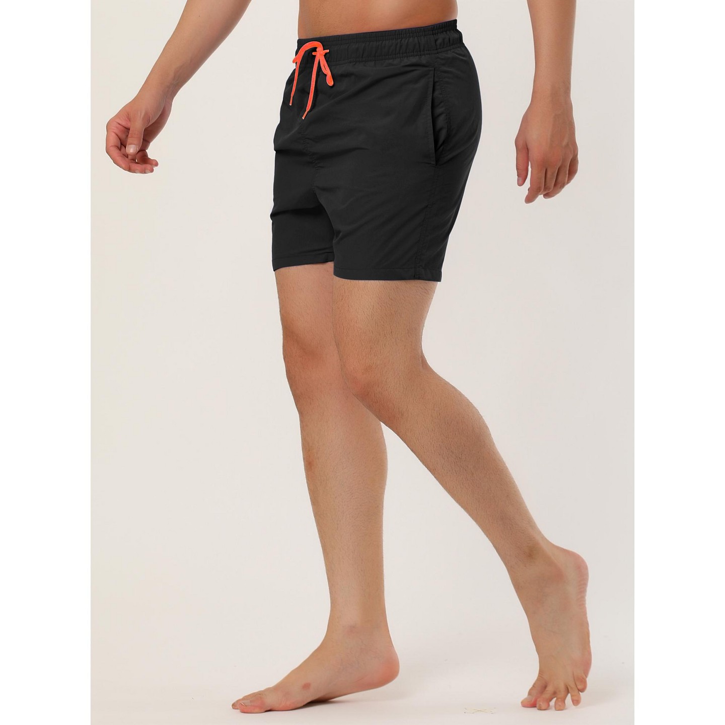 Lars Amadeus Men's Solid Color Summer Beach Pool Swimming Solid Swim Trunks 2 Packs Dark Blue/Gray 32, цвет: Чёрный — фото 2