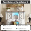 Bed Frame with Storage Headboard, Charging Ports & LED Light, White - 4 of 4