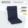 Aoodor Outdoor High Back Dining Chair Cushion Set, Water Proof & Stain Resistant, Polyester Fabric Cover with Ties and Zipper, Set of 2 - 4 of 4