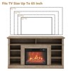 Jojoka TV Stand with Electric Fireplace for 55 Inch TV, Media Entertainment Center with Storage and Shelves,  Oak - 3 of 4