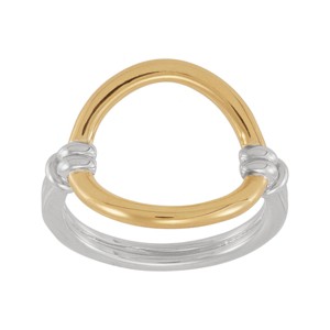 Silpada 'Pure Karma' Sterling Silver with 18K Yellow Gold Plating Ring - 1 of 4