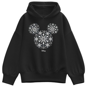 Women's - Disney - Snowflakes Mickey Ears Oversized Fleece Hoodie