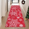 Christmas Rug Washable Solid Rug Runners for Hallways Non Slip Bathroom Rug Non Shedding Kitchen Rugs Xmas Holiday - 3 of 4