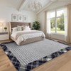 Modern Border Area Rugs 9x12 Washable Non-Slip Carpet for Living Room, Soft Low Pile Farmhouse Rugs, Thin Contemporary Accent Throw Rug - 4 of 4