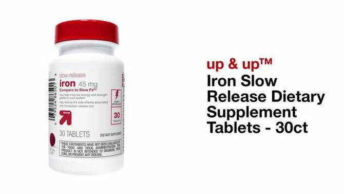 Iron Slow Release Dietary Supplement Tablets - 30ct - up &#38; up&#8482;, 2 of 5, play video
