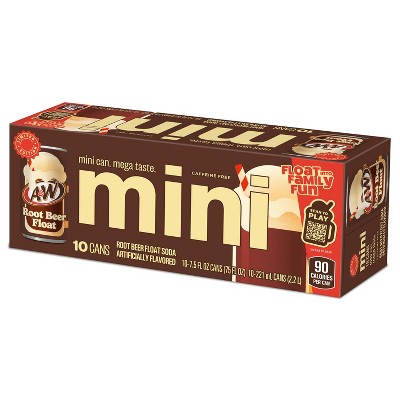 A&W Root Beer Soda - 10pk/7.5 fl oz Mini Cans