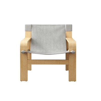 Airsurfer Detachable Washable Oak Accent Chair, Wide Armrest Mid-Century Lounge Chair, Linen Fabric Armchair with Solid Wood Frame for Living Room