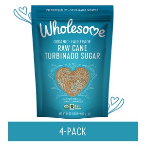 WHOLESOME ORGANIC FAIR TRADE RAW CANE TURBINADO SUGAR  4 PACK - 1 of 4
