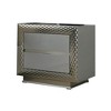 Royal Hampton 2 Drawer Nightstand, Plinth Base Gray Wood wity Silver Trim - 3 of 4