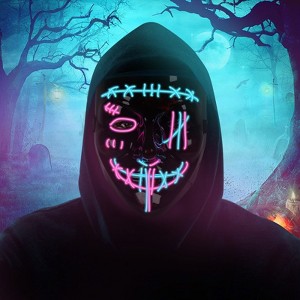 Horror Masks for Halloween Costume ， Glow Mask - Novel and Creepy Role Play - Party Supplies - 1 of 4