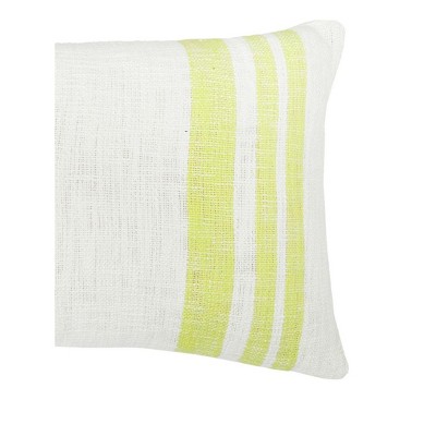 Morgan Citron Yellow Striped Cotton Throw Pillow