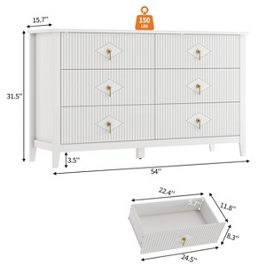 Bedroom Six-Drawer Chest, Can Serve as TV Stand, Wooden Storage Cabinet, Suitable for Bedrooms, Living Rooms, and Hallways - 1 of 4