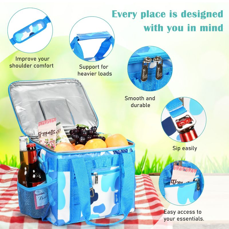 Tirrinia 24 Cans Cooler Bag - Insulated Leakproof Outdoor Cooler Tote - Portable Freezer Bag with Adjustable Shoulder Strap, 5 of 8