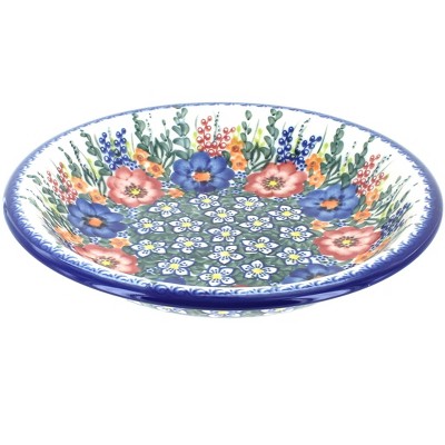 Blue Rose Polish Pottery Berry Bouquet Soup Plate