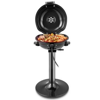 Indoor, Outdoor 15+ Serving Round Base Electric Grill with Temperature Gauge