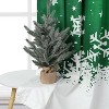 Red Christmas Room Darkening Velvet Curtains for Living Room 2 Panel Sets with Snowflake Print - 2 of 4
