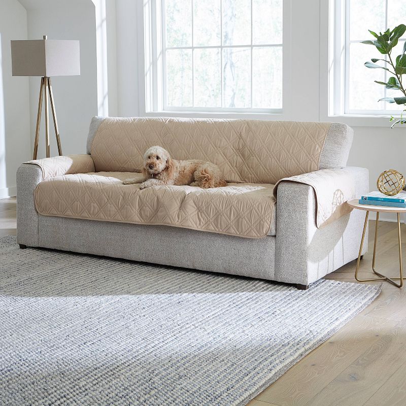 Sure Fit Gemma Extra Large Sofa Furniture Waterproof Pet Protector Cover Taupe, 3 of 8
